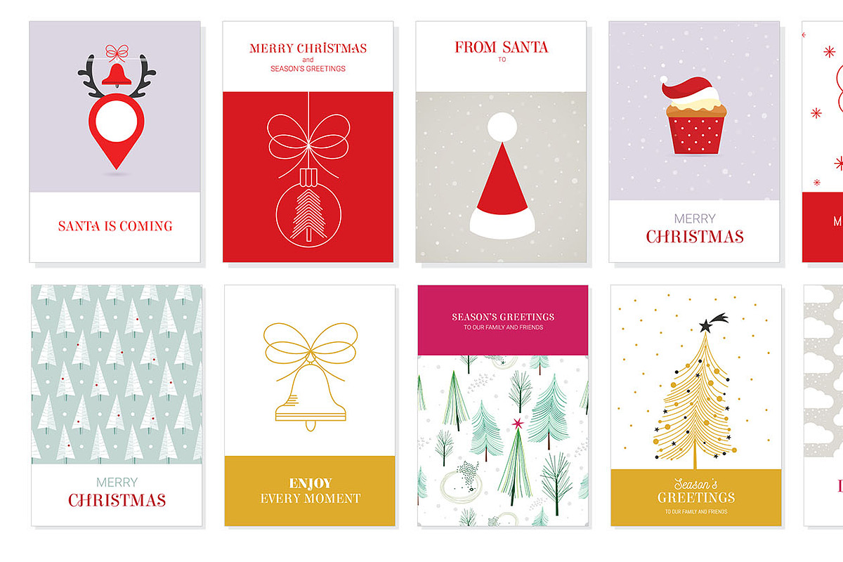 50 Christmas Greeting Cards Set, a Poster Template by Pingebat (Photo 7 of 9)