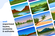 Flat River Background Vectors, a Duotone Icon by Brickclay (Thumbnail 5 of 10)
