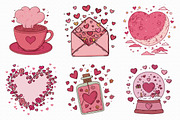 Whimsical Romantic Valentine Clipart, an Illustration by Libby Wishes (Thumbnail 7 of 8)