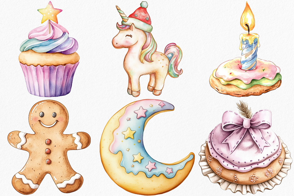 Christmas Pastel Cookie Clipart, an Illustration by Canvas Craft (Photo 4 of 8)
