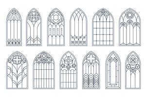 Medieval arch gothic church windows, an Object Illustration by Buch&Bee