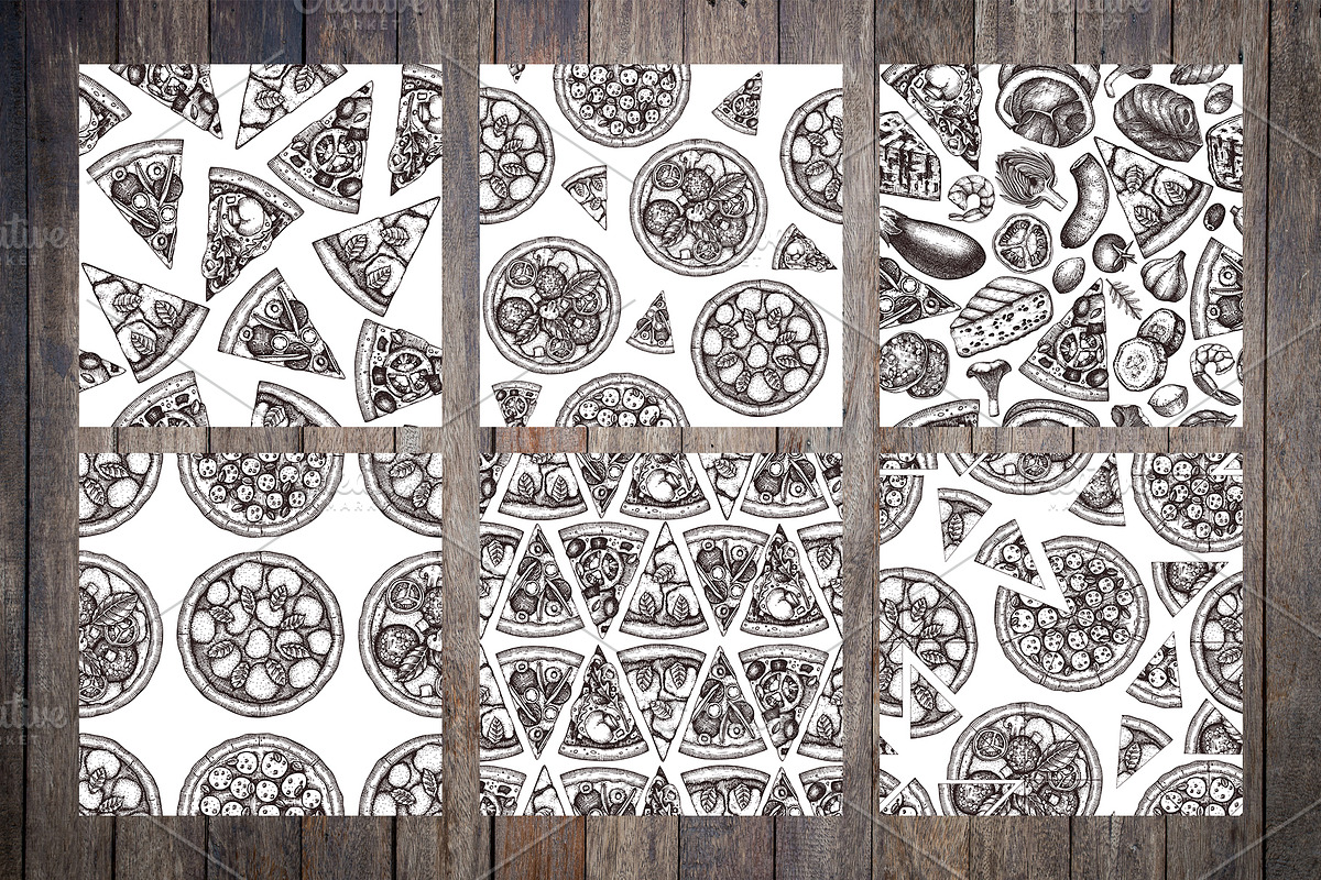 Hand-Drawn Pizza Ingredients Vectors, a Food Illustration by Yevheniia (Photo 13 of 14)