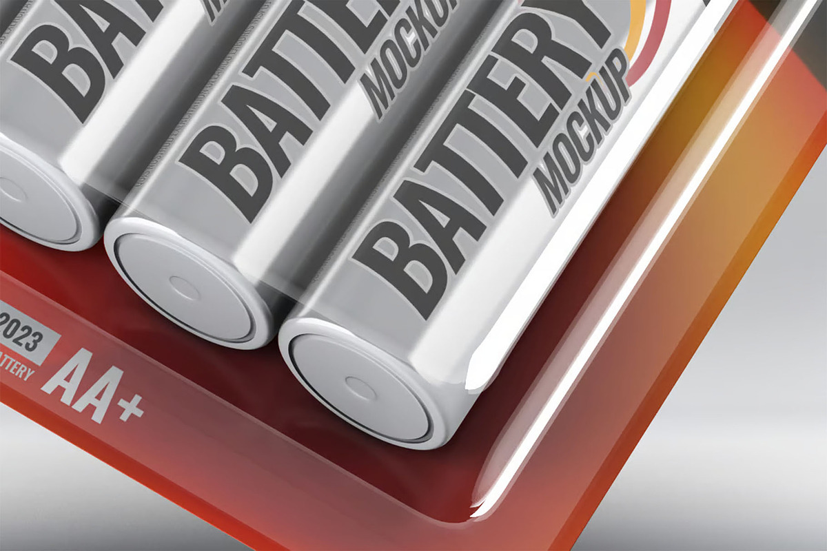 Battery Blister Pack Mock-Up, a Product Mockup by DesignRushMarket (Photo 4 of 9)