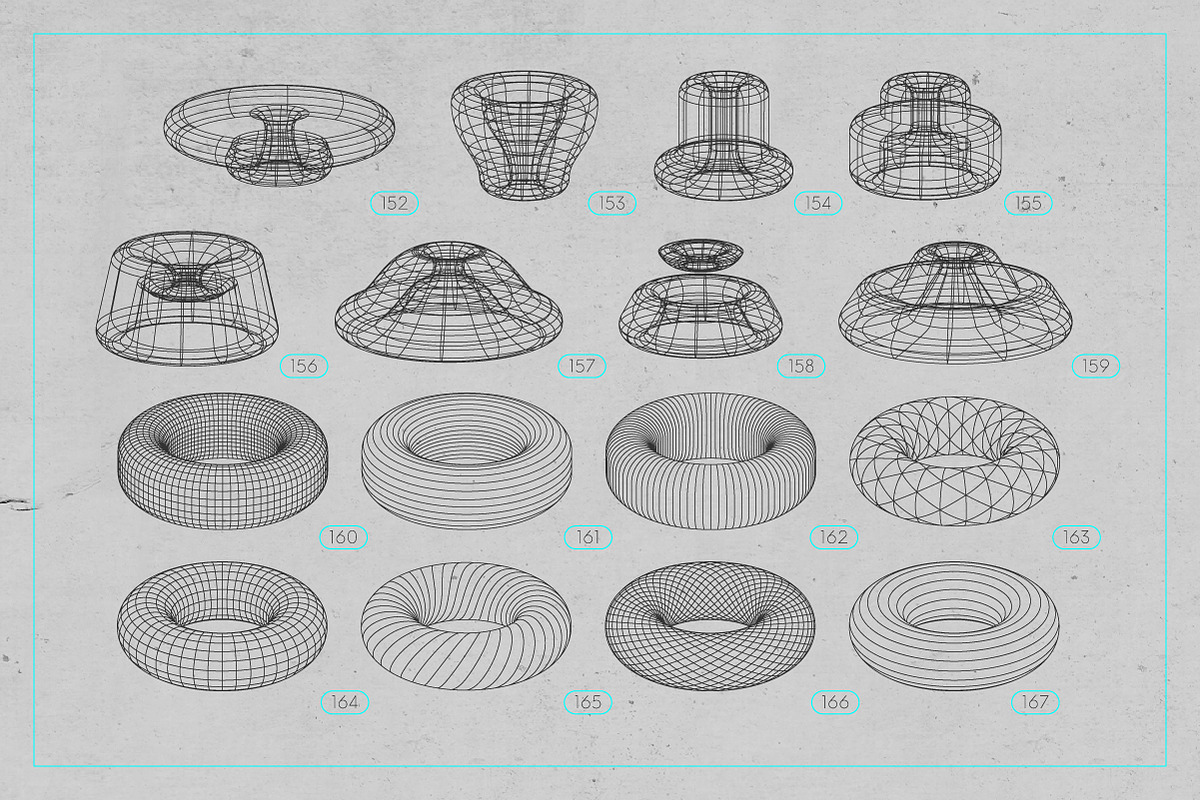 3D Wireframe Shapes | set 4, an Object Graphic by MaximGertsen (Photo 2 of 7)