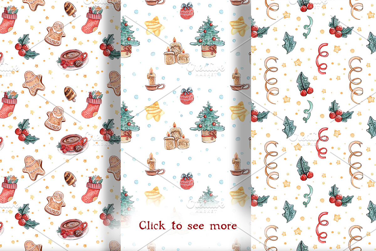 Happy Christmas set +6 patterns, a Decorative Illustration by Kristina Crocus (Photo 4 of 4)