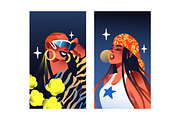 Fashion girls portraits set + banner, a Person Illustration by PaperTrident (Thumbnail 6 of 10)