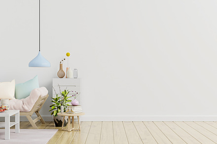 Empty light white wall background., an Architecture Photo by vanitjan