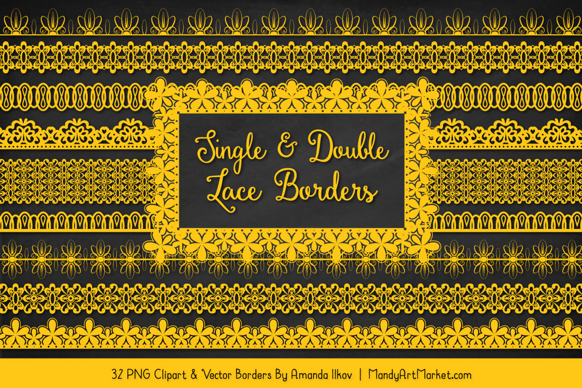 Yellow Lace Clipart Borders, an Illustration by Amanda Ilkov (Photo 2 of 5)