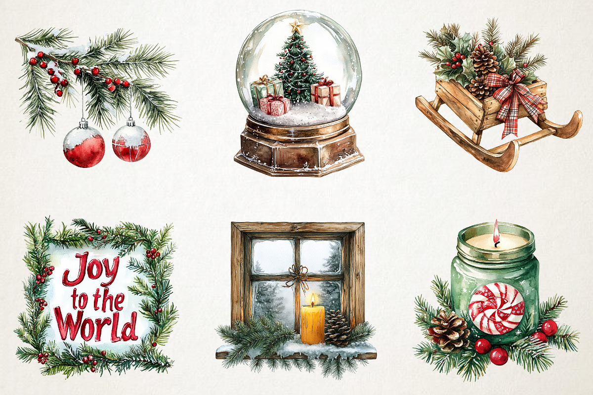 Christmas Decor Clipart, an Illustration by RobertsArt (Photo 6 of 7)