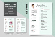A4/Letter Creative Resume Templates, a Resume Template by feydesign (Thumbnail 1 of 3)