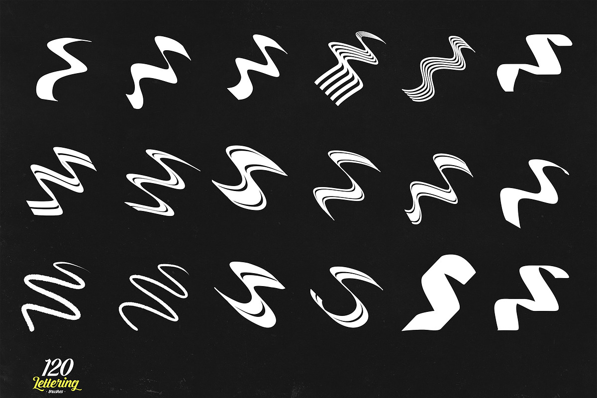 120 lettering brushes for procreate, a Brush Add-On by Endete & Mazak brushes (Photo 2 of 8)