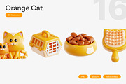 Orange Cat 3D Icon Set, an Animal 3D Model by Eklip Studio (Thumbnail 1 of 3)