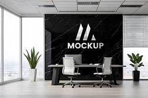 Modern Office Wall Logo Mockup