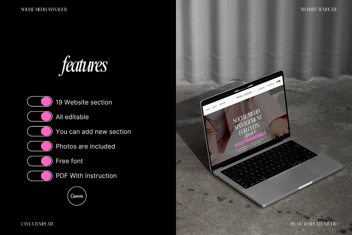 Luxury Canva Website Template, a Landing Page Template by My Template Studio (Photo 3 of 14)