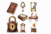 Watercolor Antique Clipart, an Illustration by Libby Wishes (Thumbnail 4 of 4)