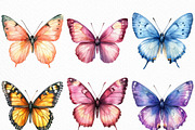 Watercolor Butterflies Clipart, an Illustration by Craft Nest (Thumbnail 5 of 6)