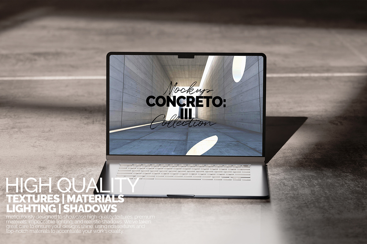 MacBook Mockup – Concreto 3, a Merchandise Mockup by Banana Mockups (Photo 4 of 5)
