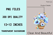 Whimsical Blue Flowers Spring Clipar, an Illustration by SVGArt (Thumbnail 4 of 9)
