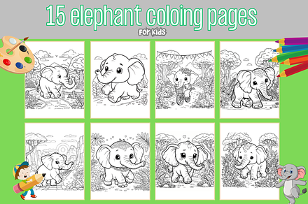 Elephant Coloring Pages for kids