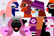 Large Group Of People Vector Artwork, a Person Illustration by danjazzia (Thumbnail 2 of 2)