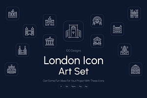 London Icon Art Set, an Outline Icon by Prosymbols