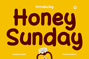 Honey Sunday Playful Display Font, a Sans Serif Font by Vadovastd (Thumbnail 1 of 11)