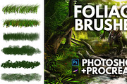 Foliage Brushes, Photoshop Procreate, a Brush Add-On by vurdembrushes (Thumbnail 1 of 3)
