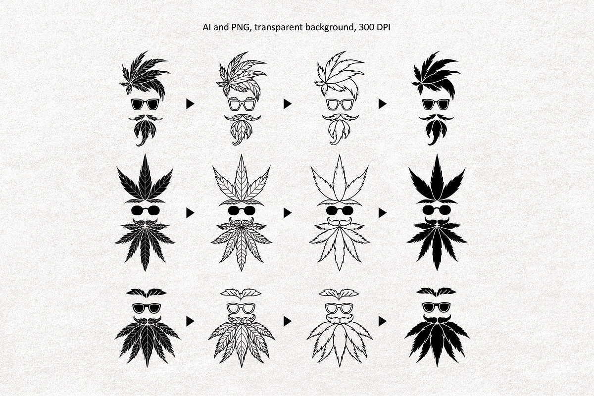 CANNABIS / MARIJUANA BUNDLE, a Decorative Illustration by Elena_Sedova (Photo 24 of 30)
