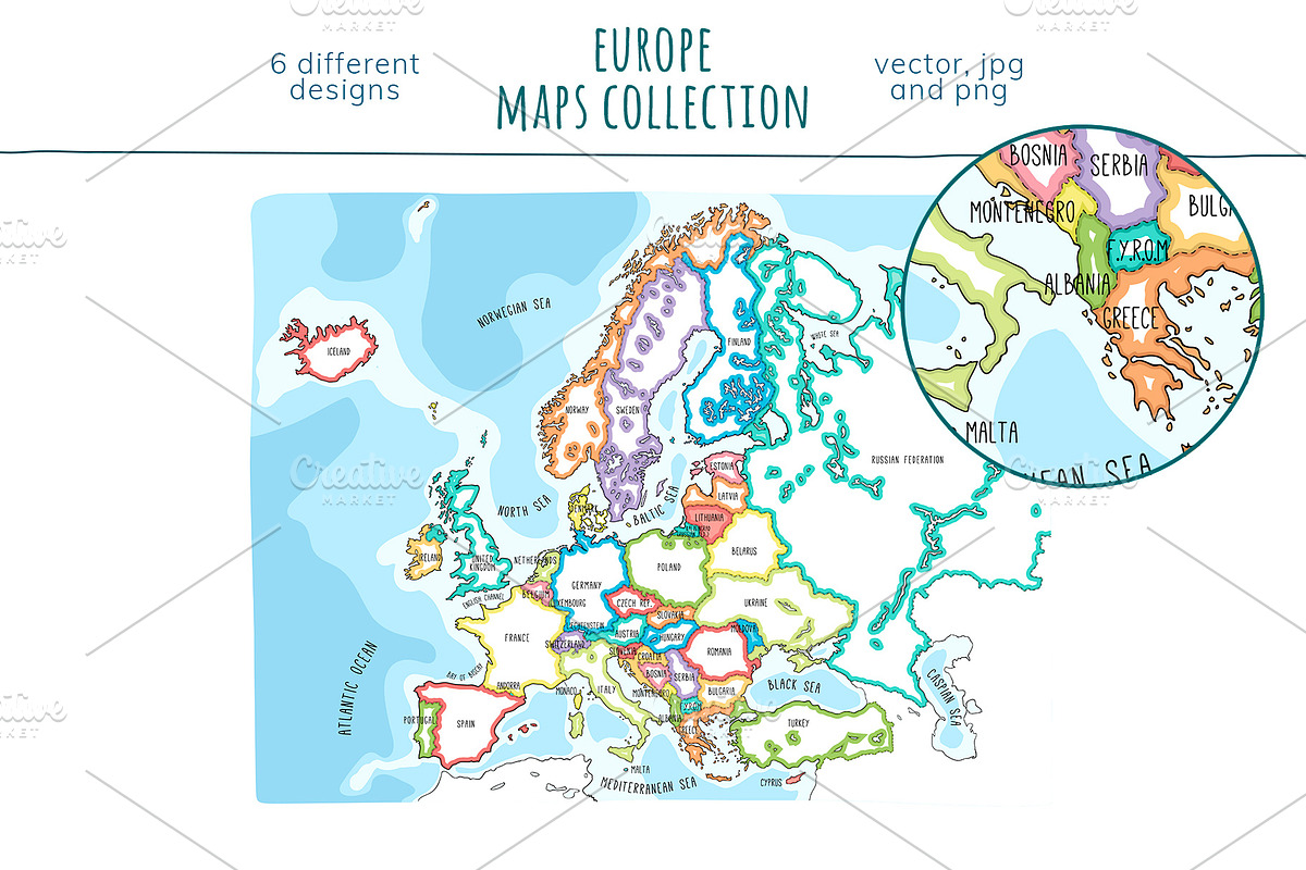 Europe Maps Collection, an Education Illustration by Illustrationsforteachers (Photo 4 of 8)
