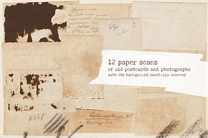 Vintage Stamps Brushes & Paper Scans