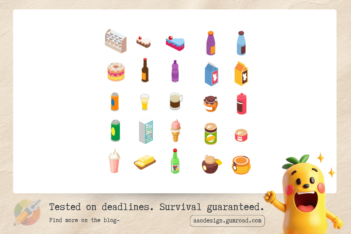 Food & Beverage 3D Isometric Mega, an Object Illustration by a.weirdo.anlien (Photo 3 of 3)