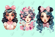Curly Haired Girls Clip Art PNG set, a Person Illustration by RobinElkthunder (Thumbnail 3 of 7)