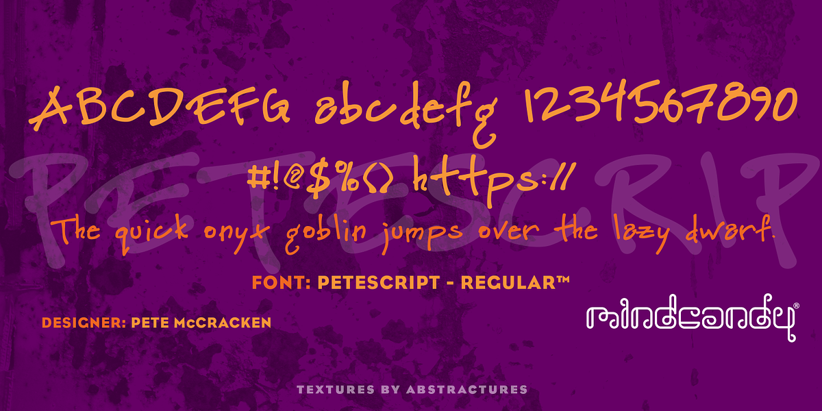 Petescript™, a Handwritten Font by MINDCANDY (Photo 1 of 2)