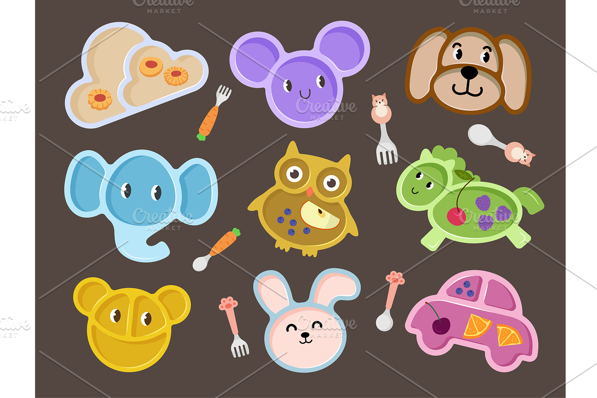 Kids utensil. Funny tableware, a Food Illustration by Onyx