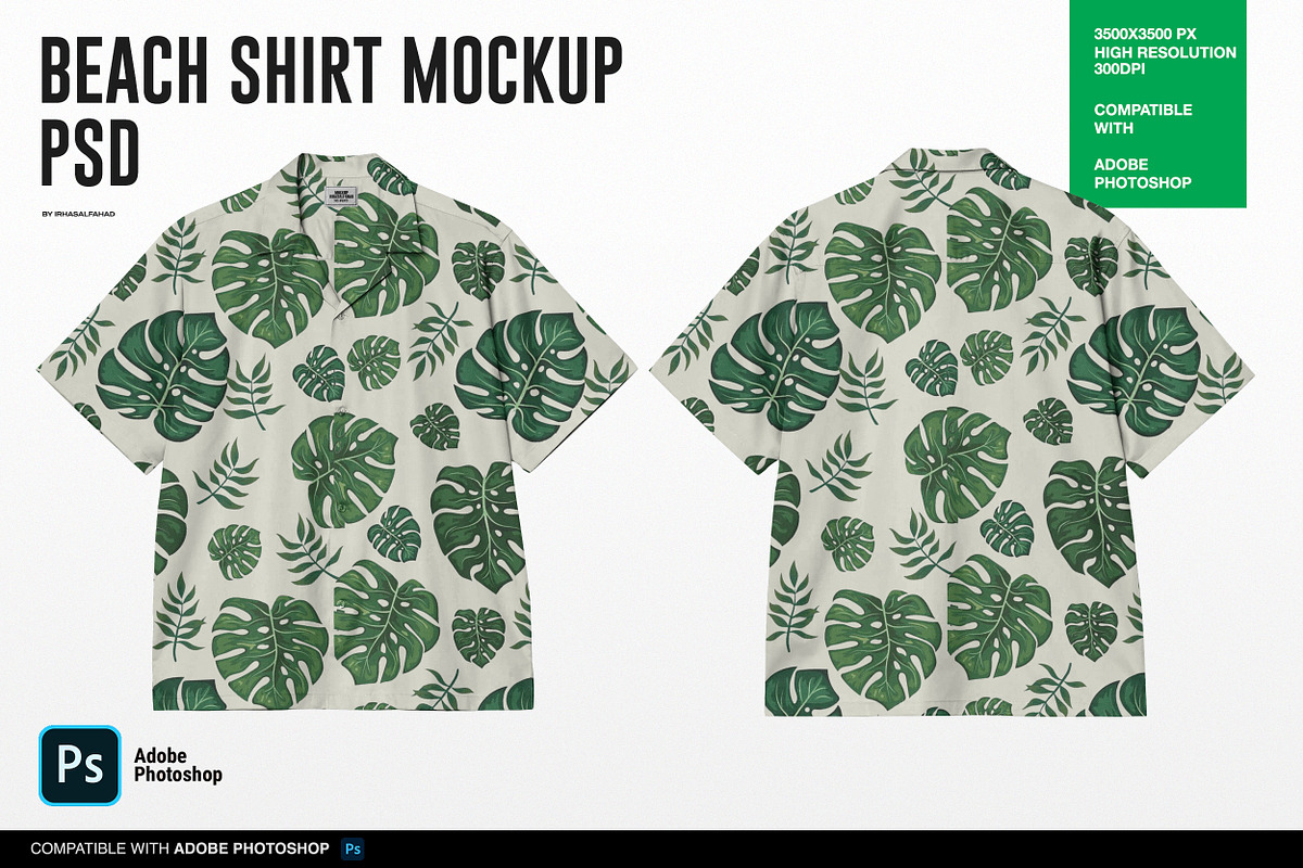 Beach Shirt Mockup PSD, a Shirt Mockup by Irhasalfahad (Photo 2 of 5)