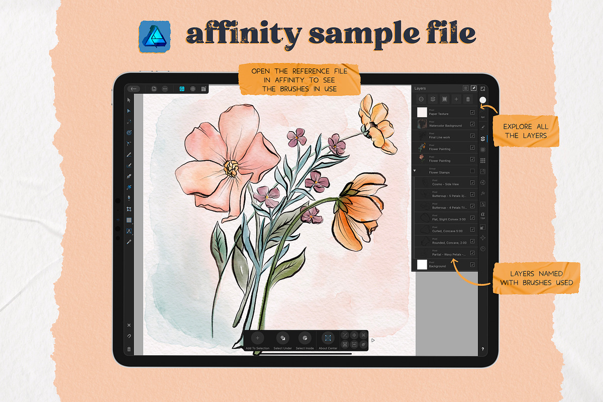 Flower Builder Kit for Affinity, a Brush Add-On by Wooly Pronto (Photo 10 of 11)