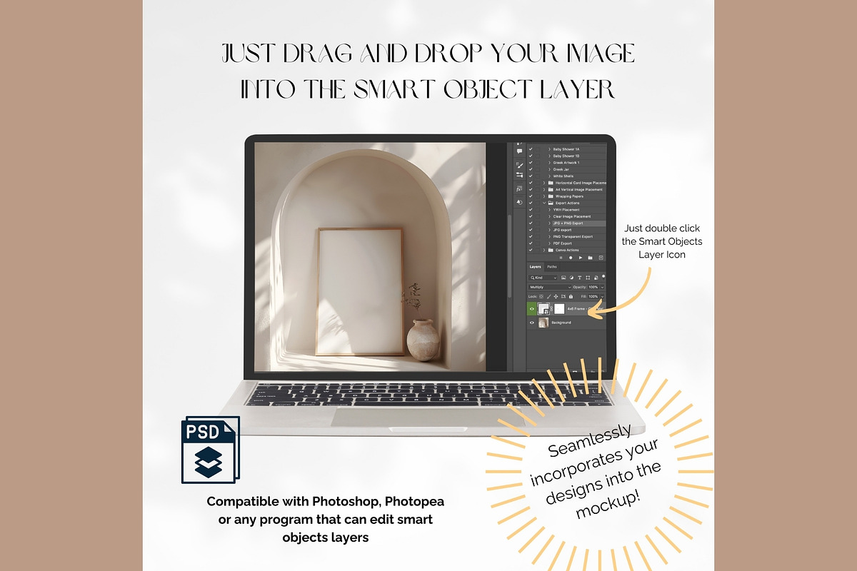 Greek Villa Frame Mockup | FR-GV-02, a Household Mockup by Callistemon Creative (Photo 3 of 8)