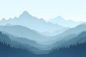 Minimal Morning Mountain Landscape P, a Photo by LOGOCREATIVE
