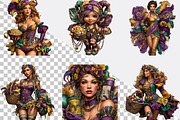 Watercolor Mardi Gras Clipart Bundle, an Illustration by SVGArt (Thumbnail 7 of 8)