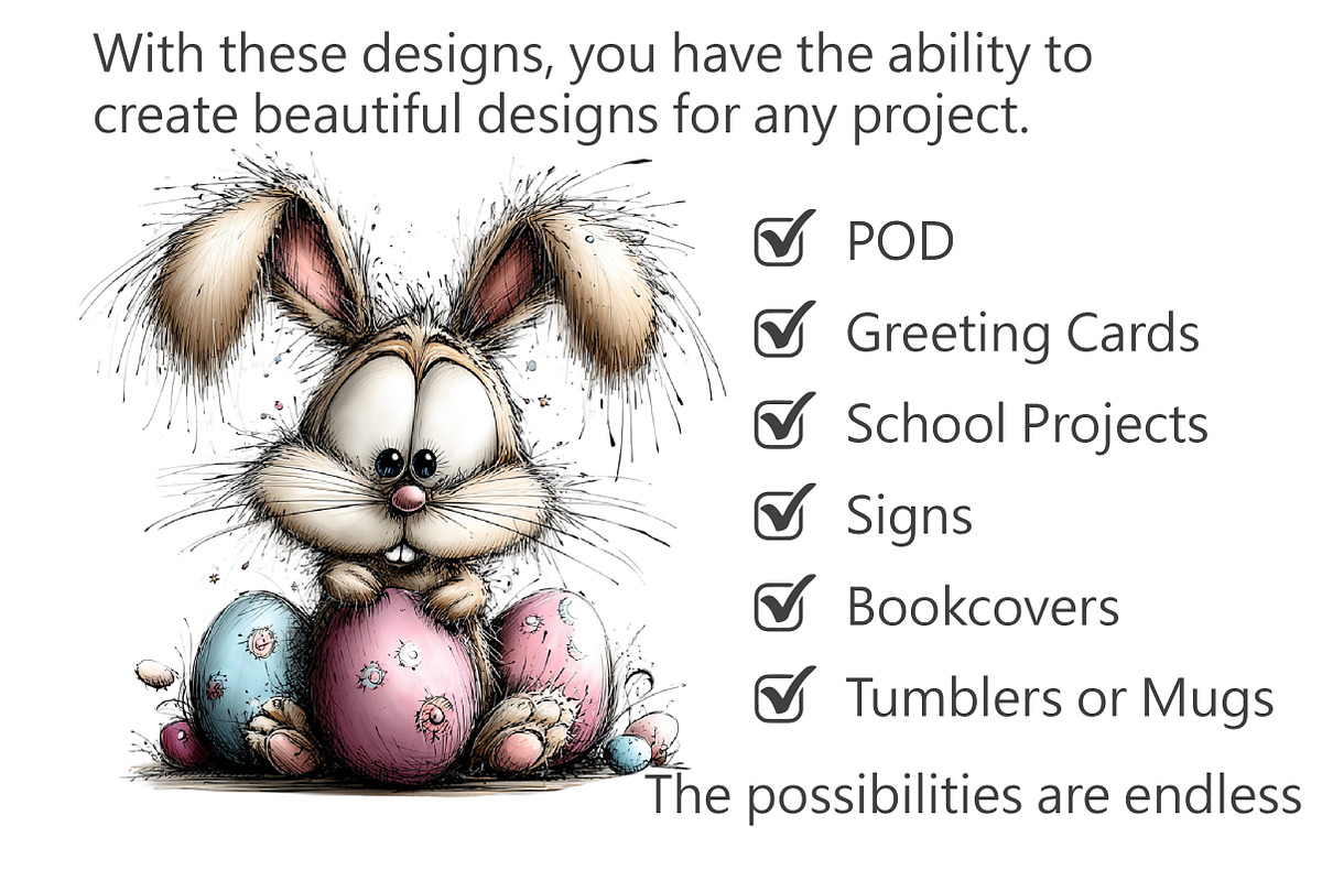 Whimsical Easter Bunny Clipart, an Illustration by Pixels.Craft (Photo 3 of 5)