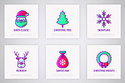 Merry Christmas | 16 Thin Line Icons, an Outline Icon by Alex Blogoodf (Thumbnail 4 of 7)