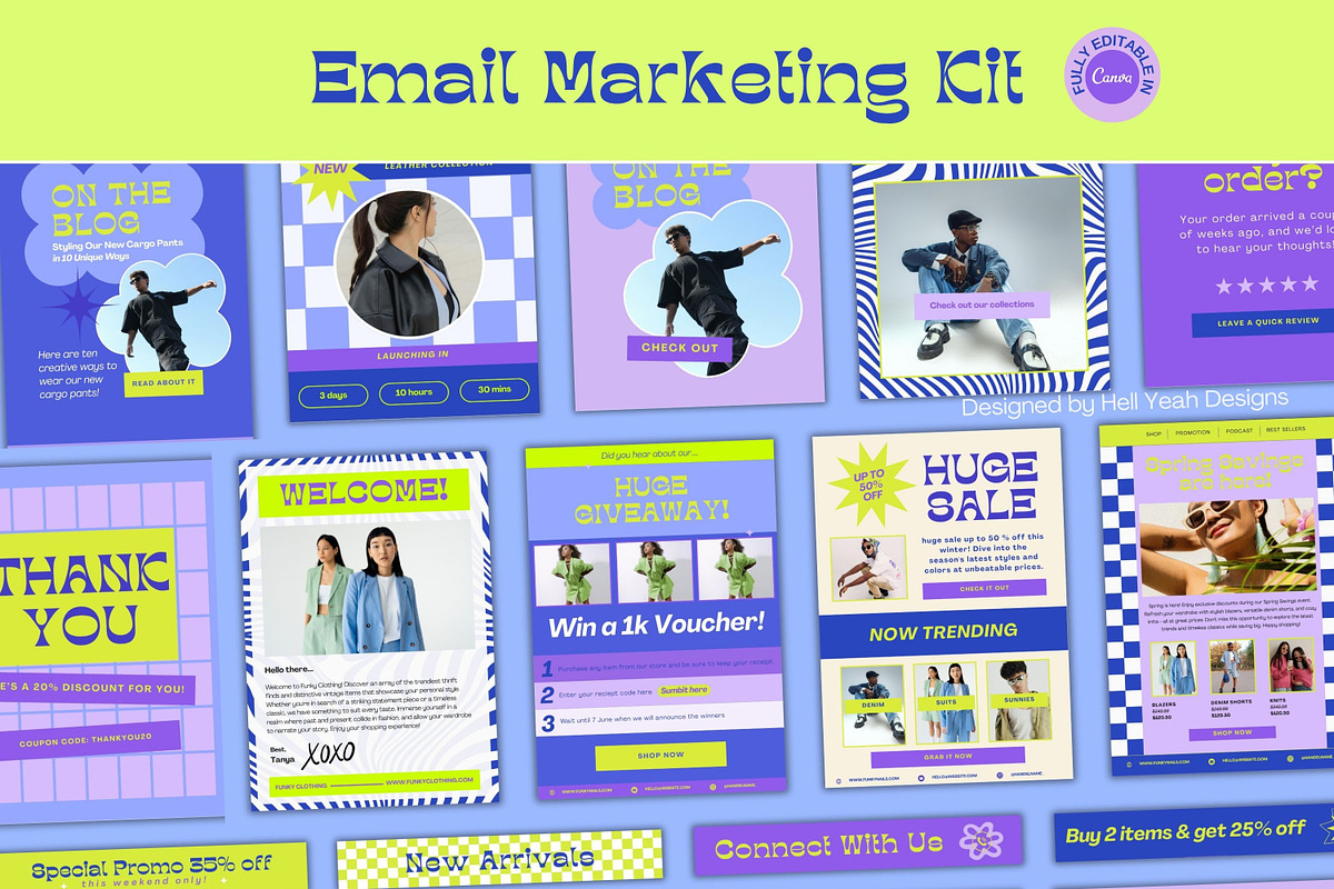 Funky Email Marketing Suite Template, an Email Template by Hell Yeah Designs (Photo 3 of 12)