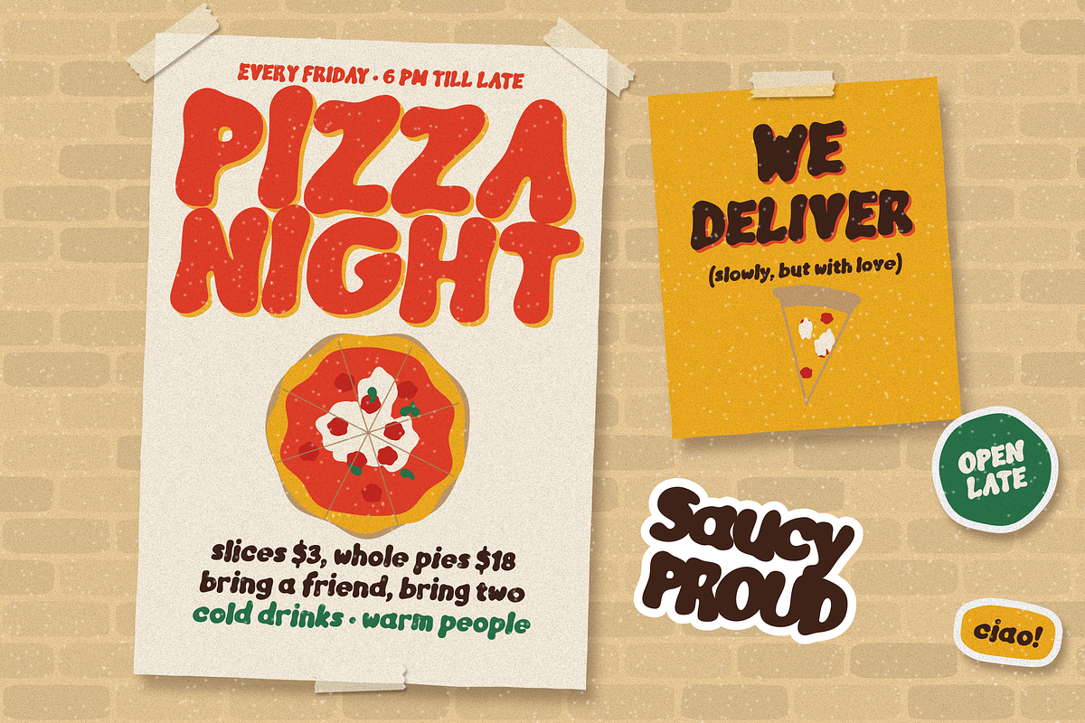 Squishy Blob Bubbly Display Font, a Sans Serif Font by FansyType (Photo 4 of 15)