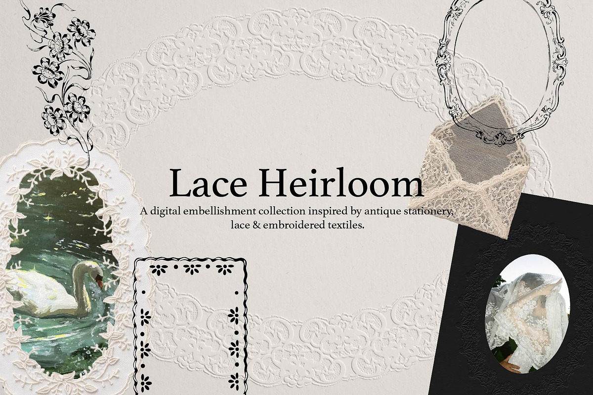Lace Heirloom: Frames & Overlays, an Object Graphic by MayBay Studio (Photo 1 of 8)