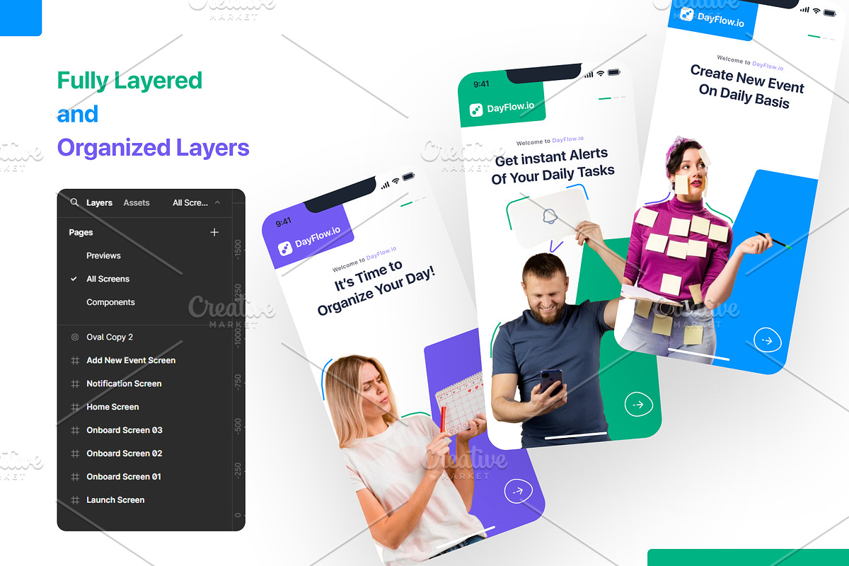 DayFlow - Calendar App UI Kit Design, an UI Kit Template by DesignBox (Photo 2 of 3)