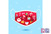 Merry ChristMASK, a Decorative Illustration by MISS CHATZ (Thumbnail 1 of 3)