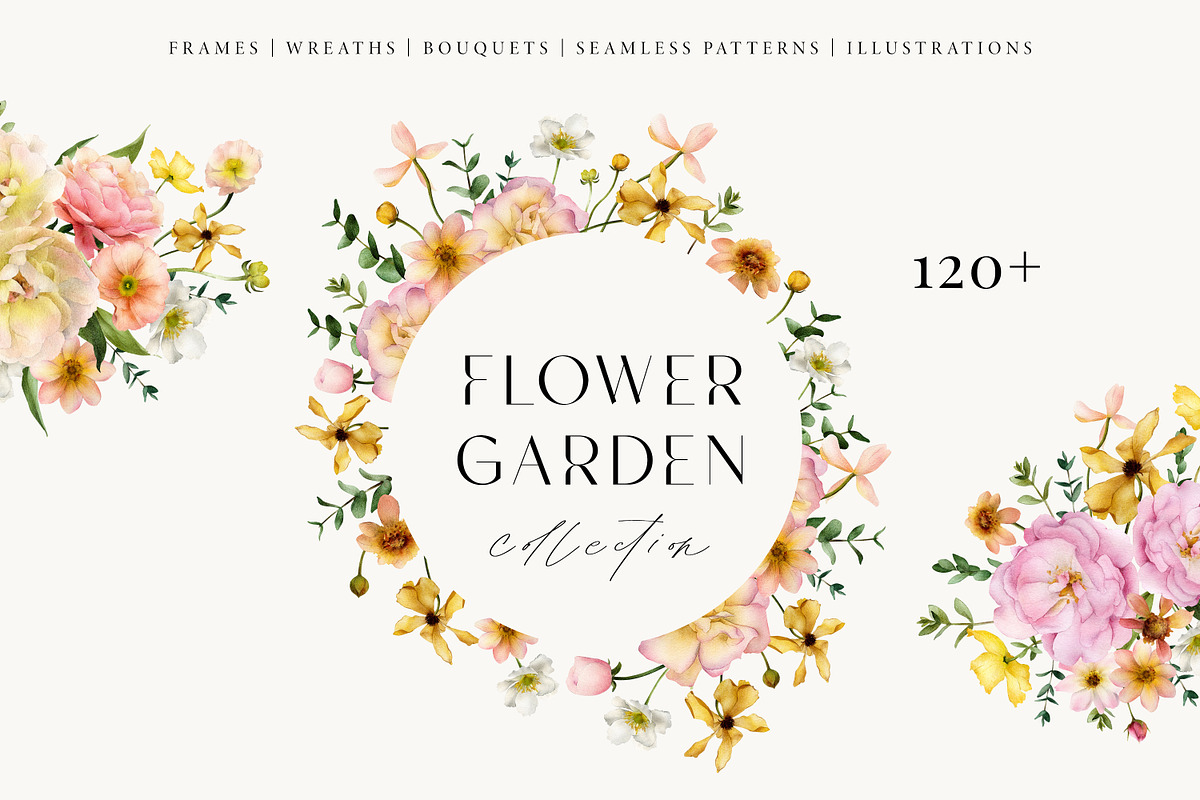Flower Garden watercolor collection, a Decorative Illustration by Diana Askarova Art (Photo 1 of 11)