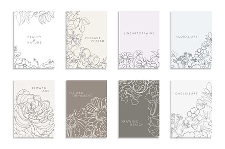 Delicate floral drawing posters