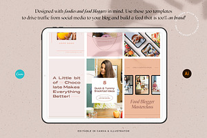 Food Blogger Social Media Templates