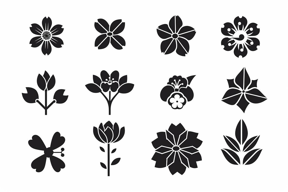 Abstract Floral Silhouette Bundle, an Illustration by Creativeshirt (Photo 2 of 10)